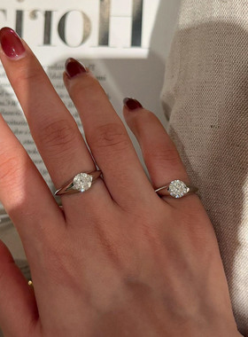 新款高品质灵动闪钻戒指女轻奢悬浮“小灯泡”高级感食指戒精