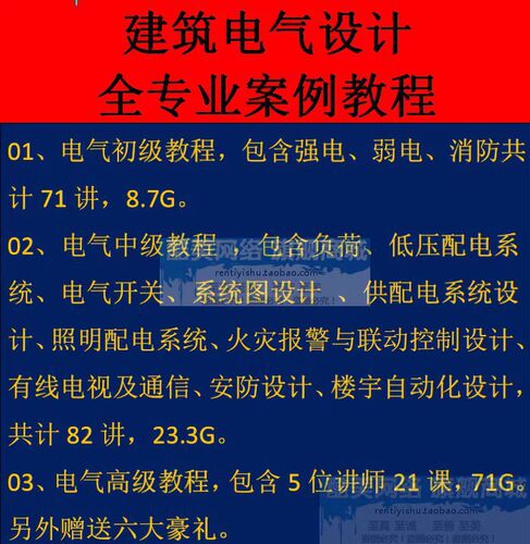 建筑电气设计案例视频教程全套强电弱电供配电楼宇自动化10kv变电