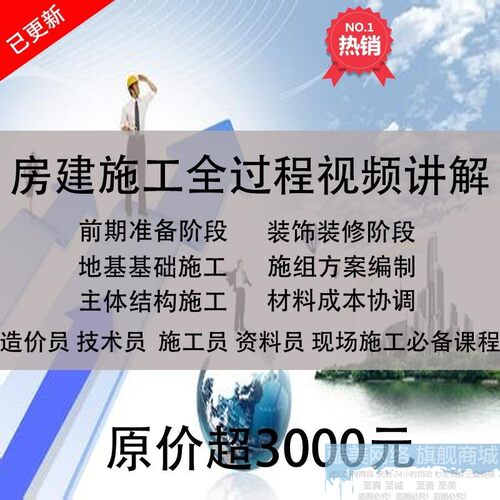 土建房建施工全过程高层施工员视频教程识图施工技术学习课程资料