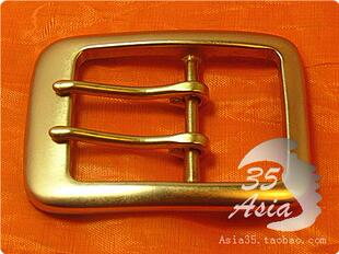 【35工坊】纯手工打造抛光双针纯铜皮带扣头 42MM纯铜日字扣