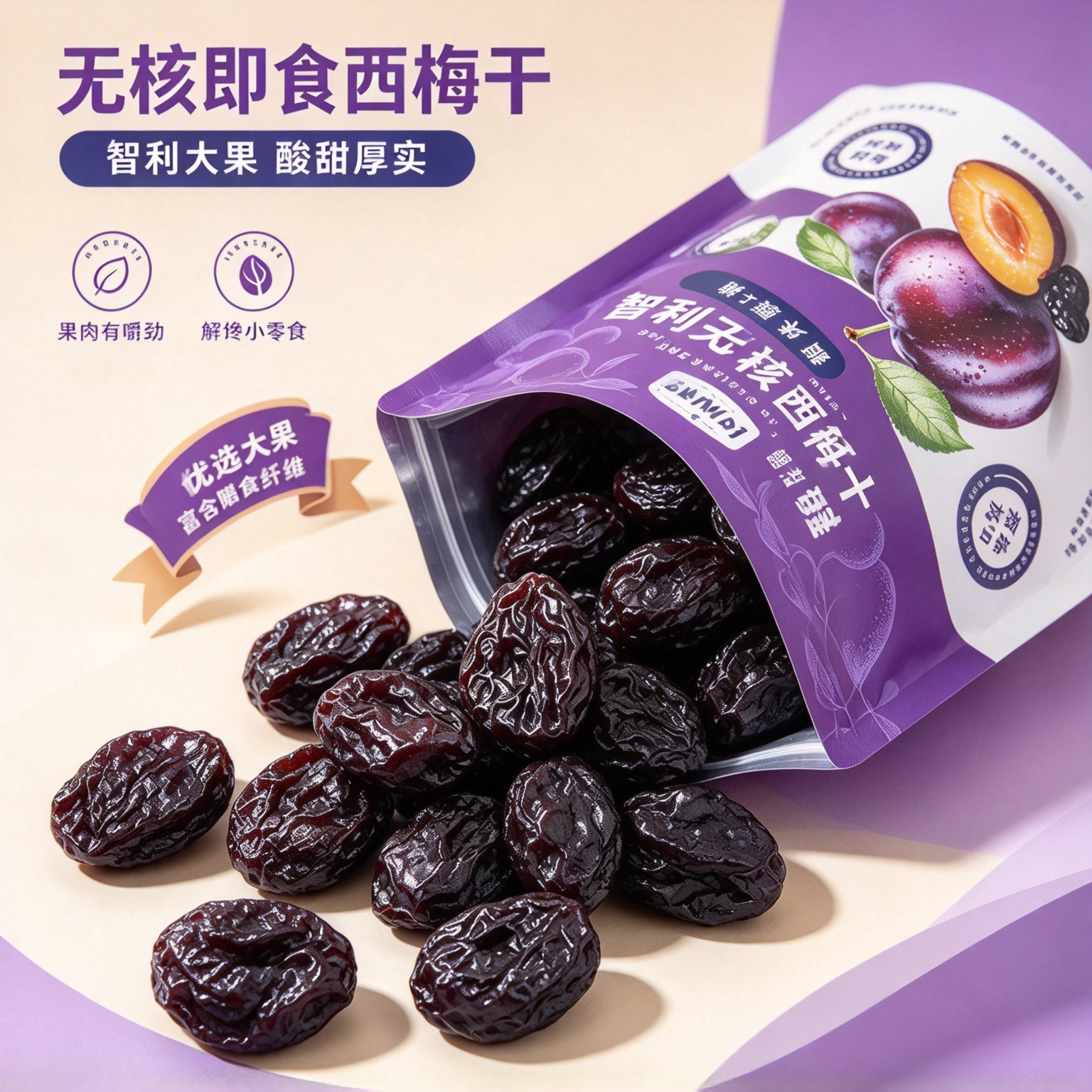 西梅干袋装无添加果干解馋零食