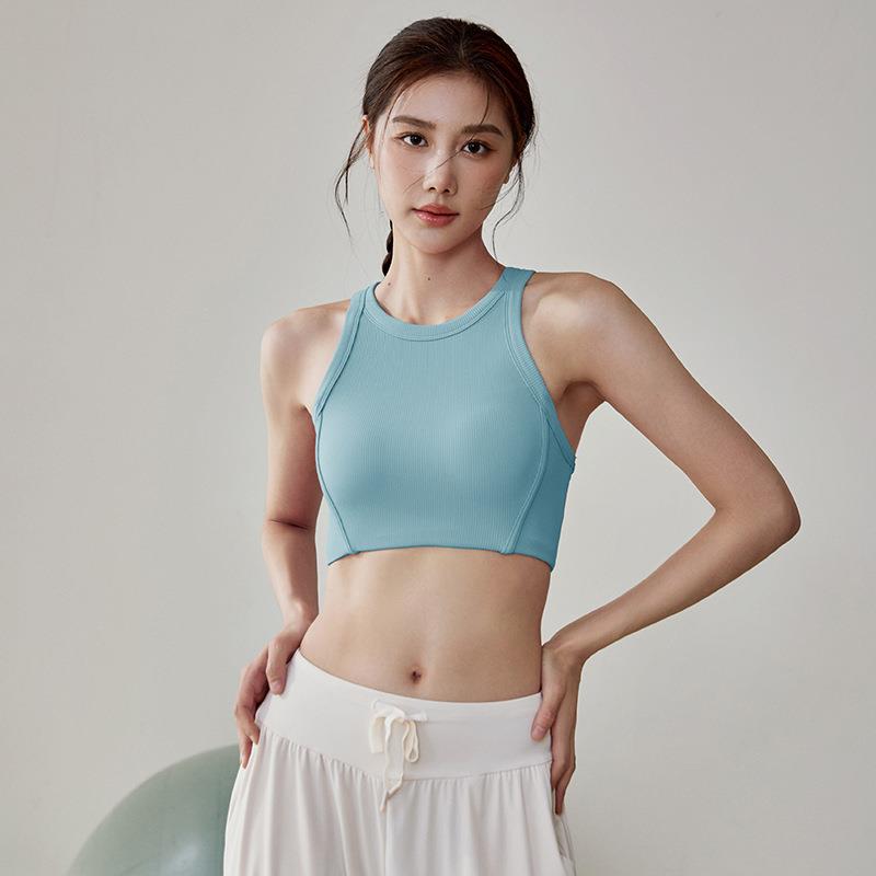 防震跑步运动内衣女夏修身透气外穿美背瑜伽服背心普拉提健身文胸