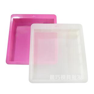 加厚不涨肚手工皂模具3kg容量渲染工具大方形烤盘 大号硅胶渲染盘