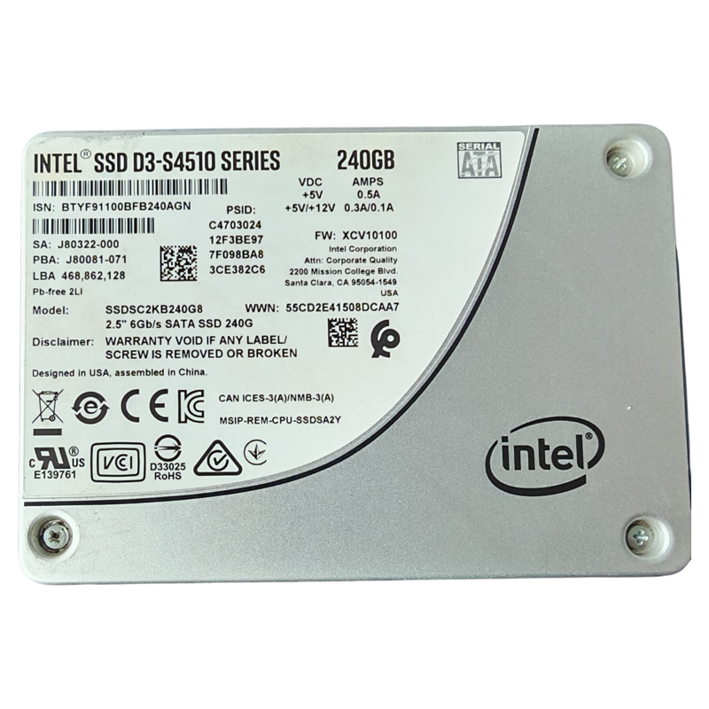 Intel/英特尔 S4510系列 240G 480G 960G