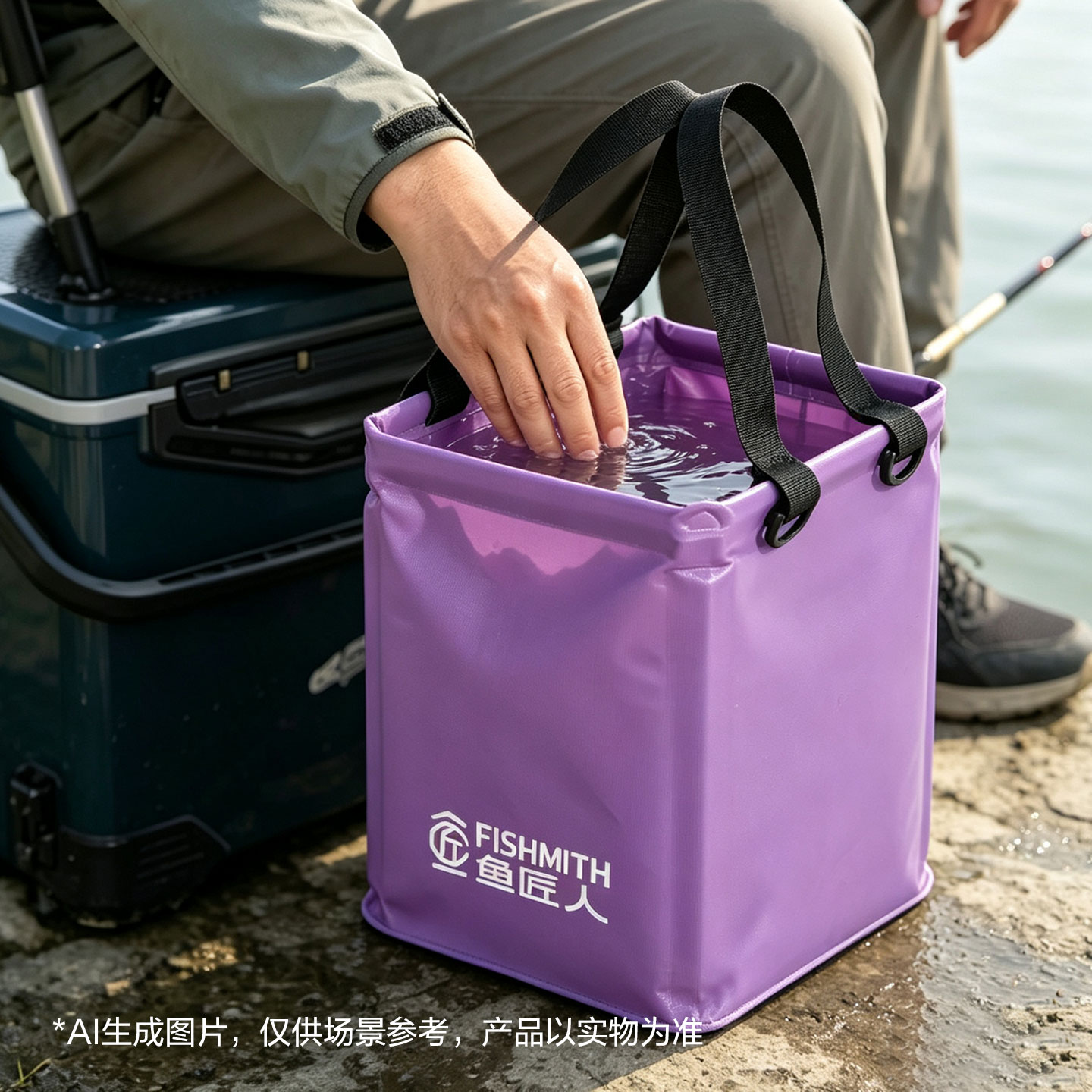 便携折叠手提打水桶野钓活鱼桶图片