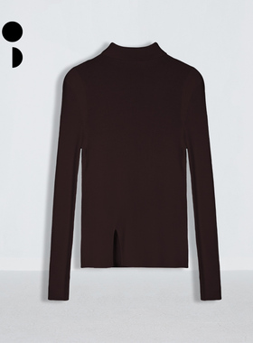 未知未觉短款简约修身显瘦长袖高弹内搭高领打底衫女W341M59609