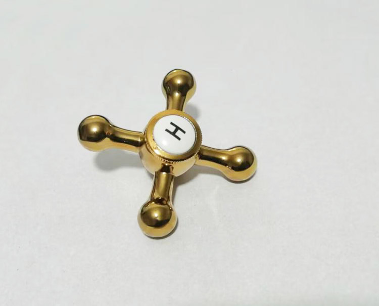 金色水龙头开关手轮把手手柄铜阀芯阀门转动配件漏水冷热芯转把头