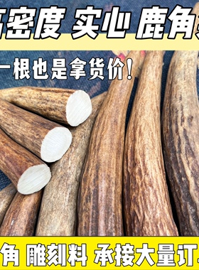 鹿角尖雕刻料实心高密度尖刀柄扳指料把玩根付鹿角磨牙棒药用打粉