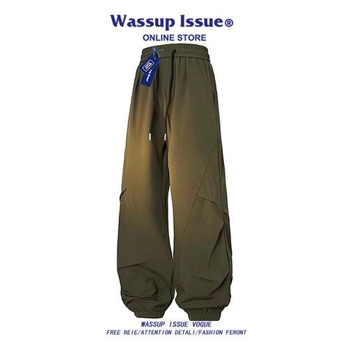 WASSUP ISSUE美式登山冲锋伞兵裤男款夏季防风休闲束脚工装裤子男