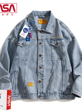 NASA WTAPS旗舰店牛仔夹克男春秋潮牌宽松百搭休闲外套工装上衣服