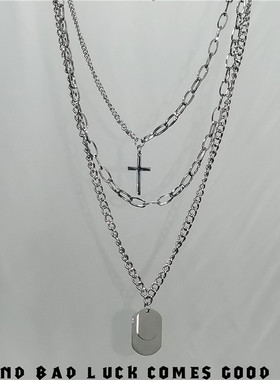 ins嘻哈风多层情侣链条配饰吊坠