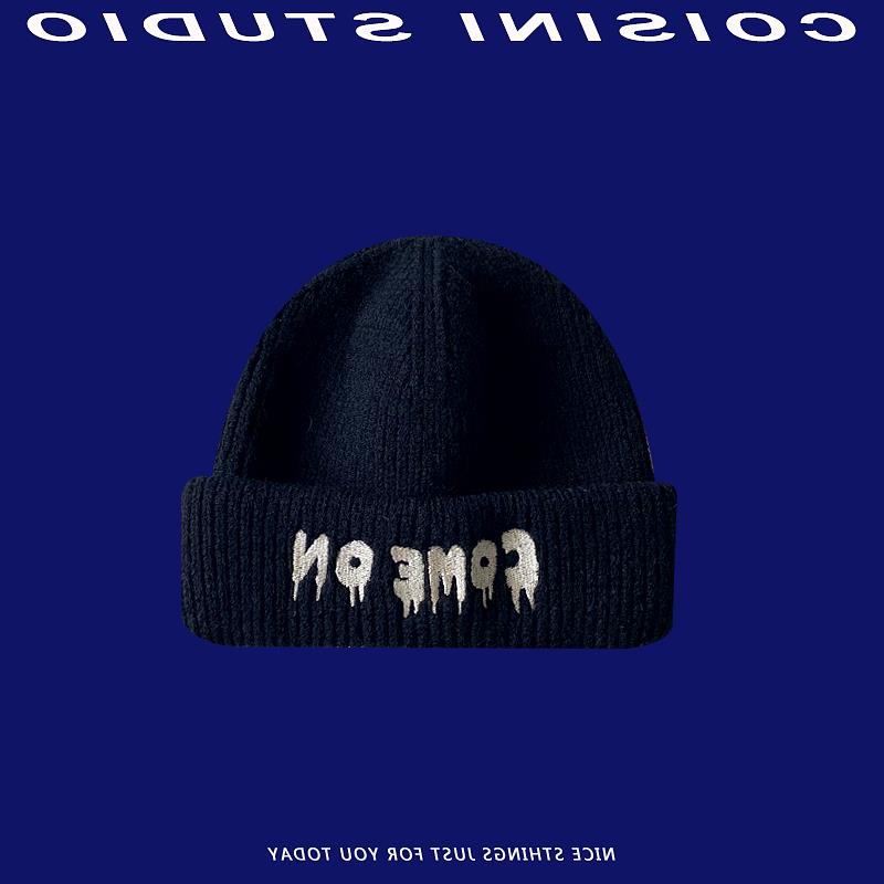 日系女秋冬季保暖百搭男毛线帽子