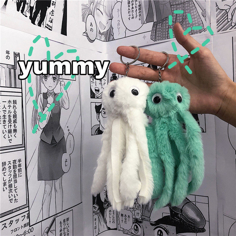 ins原宿风个性百搭包包挂件少女心可爱钥匙扣八爪鱼水母挂链潮流