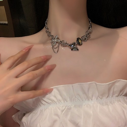 巴洛克重工锁骨链女项圈choker朋克轻奢小众复古y2k脖颈链项链酷