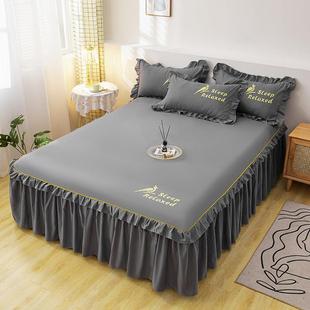 韩版 全棉床裙双层花边床罩单件纯棉裙床单床笠床套席梦思防滑保套
