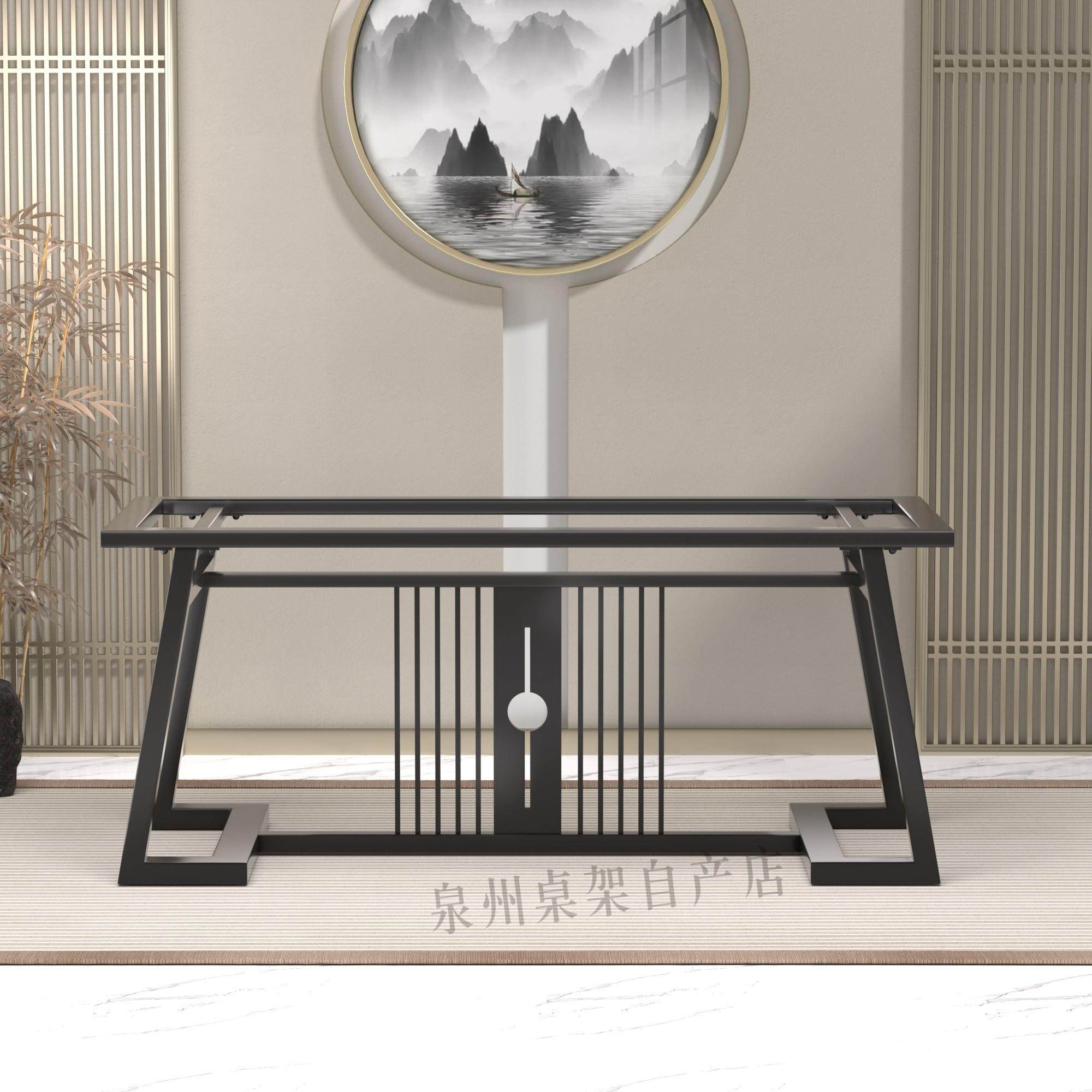 新中式桌腿大理石架子岩板桌脚大板茶桌支架茶几脚桌子腿实木桌架