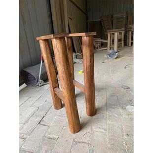 老榆木桌腿家用脚方形台定制餐桌腿木质脚老榆木桌子支架木桌底座