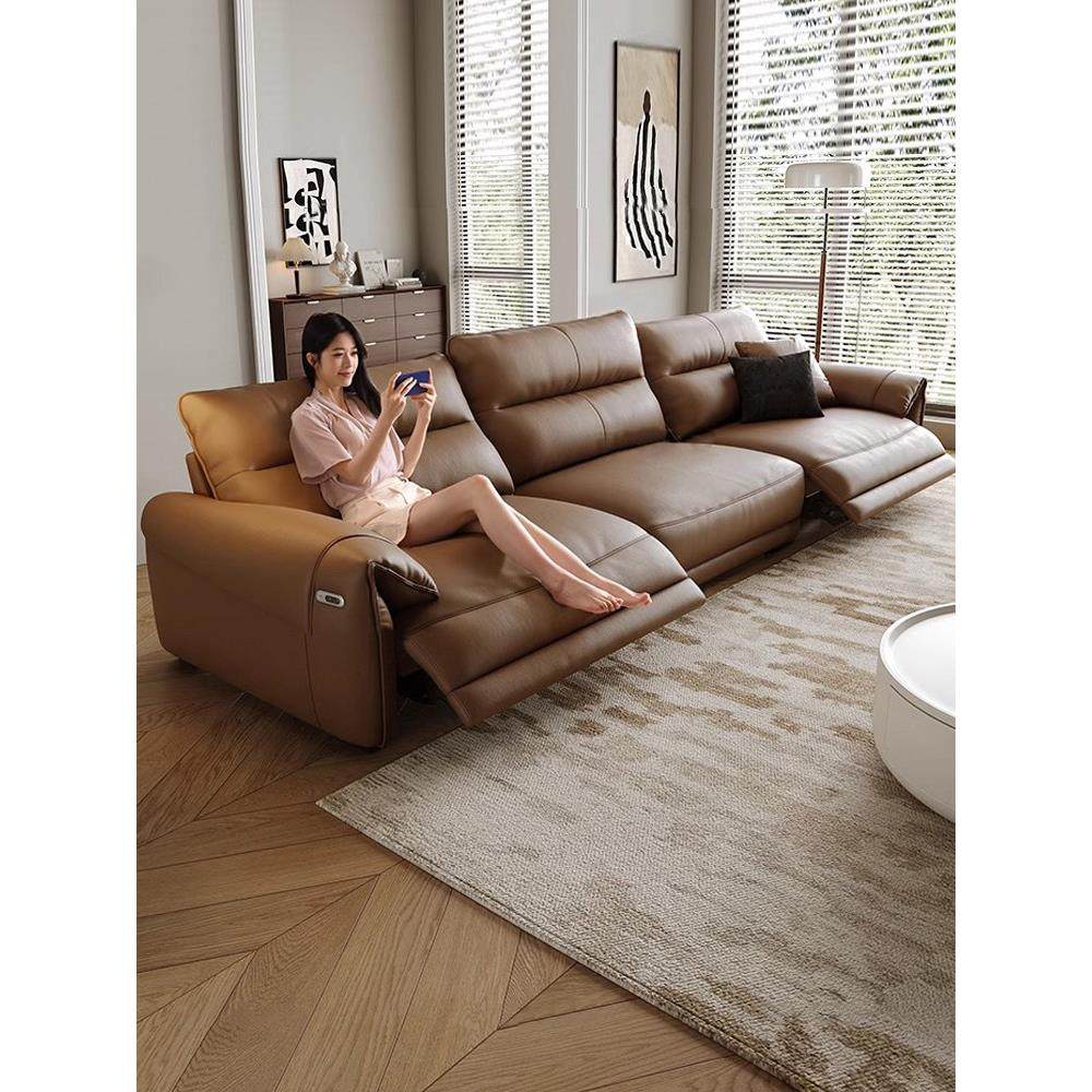 大师拼音功能沙发空间电动客舱三座极简意大利轻奢零壁真皮沙发F
