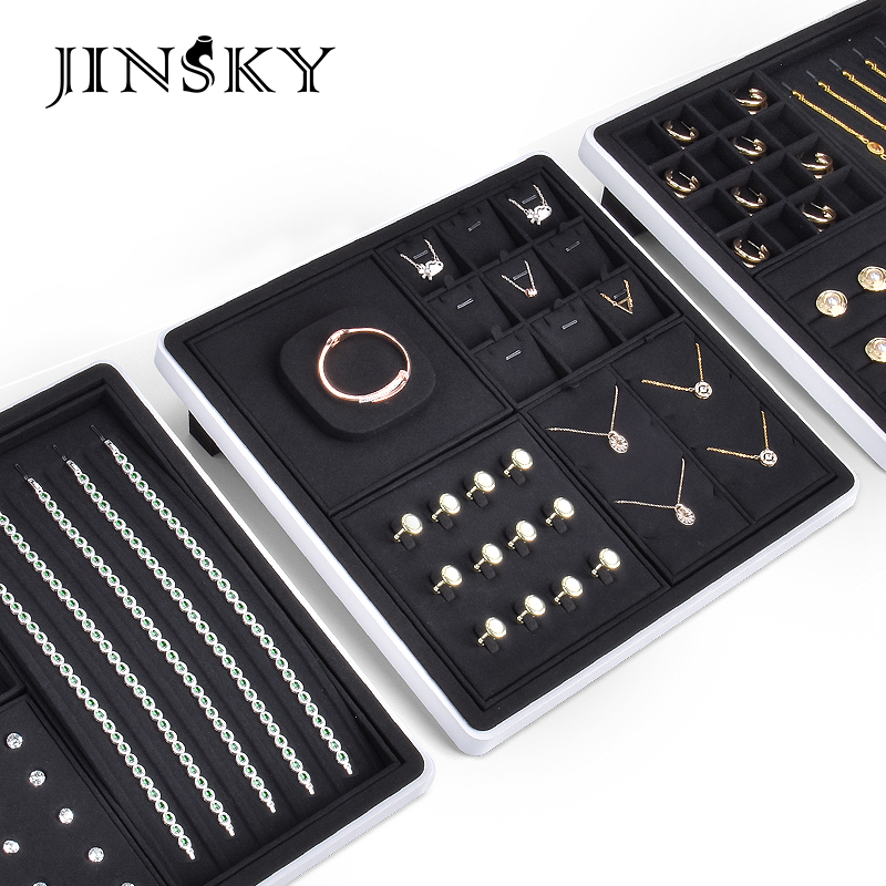 JINSKY/今仕爵黑色珠宝展示道具套装翡翠玉器耳环戒指项链手镯架