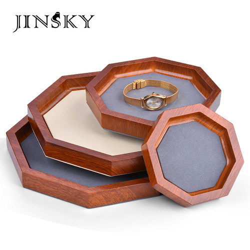 经典木纹八角空盘