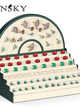 珠宝直播摆货台多层展示架圆珠散珠裸石摆放盘古玩珠子阶梯收纳架