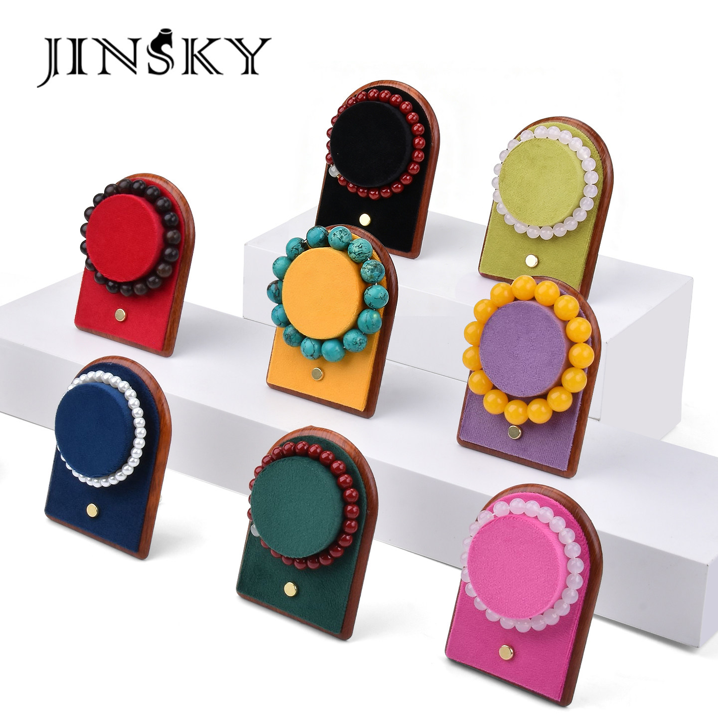 ins木手串展示盘文玩串珠盘圆珠宝饰品陈列收纳拍照道具手围托盘