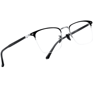 近视眼镜男款网上配镜超轻纯钛半框眼睛架可配散光度数防蓝光镜框