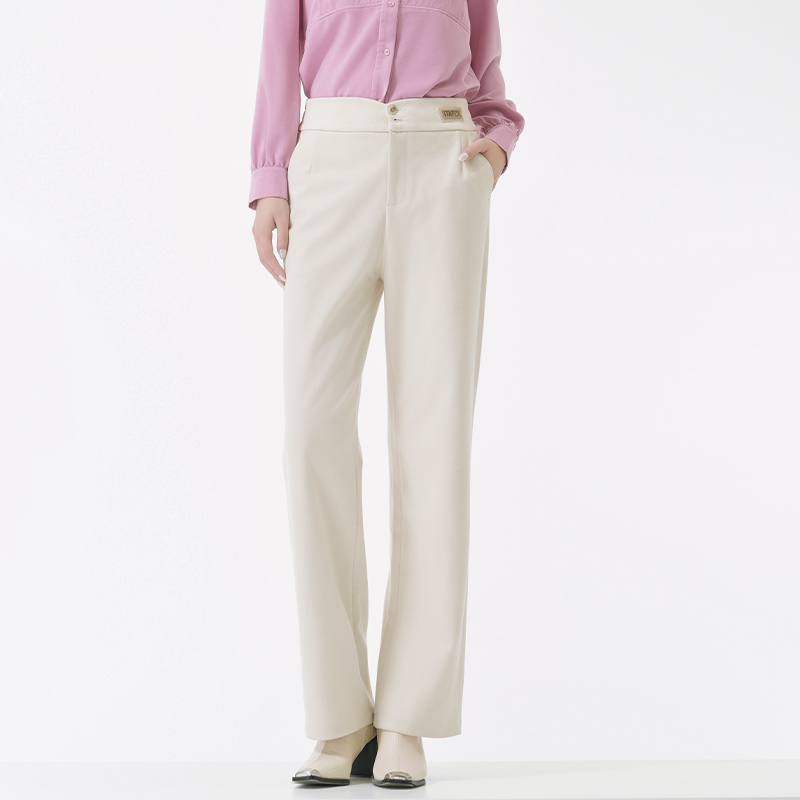 极简风高腰直筒长裤休闲裤