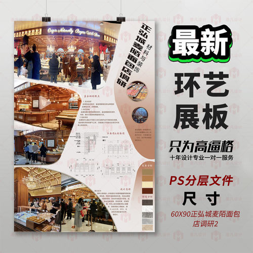 原创商业空间设计PS模板展板设计3D建模环艺展板排版60X90模板