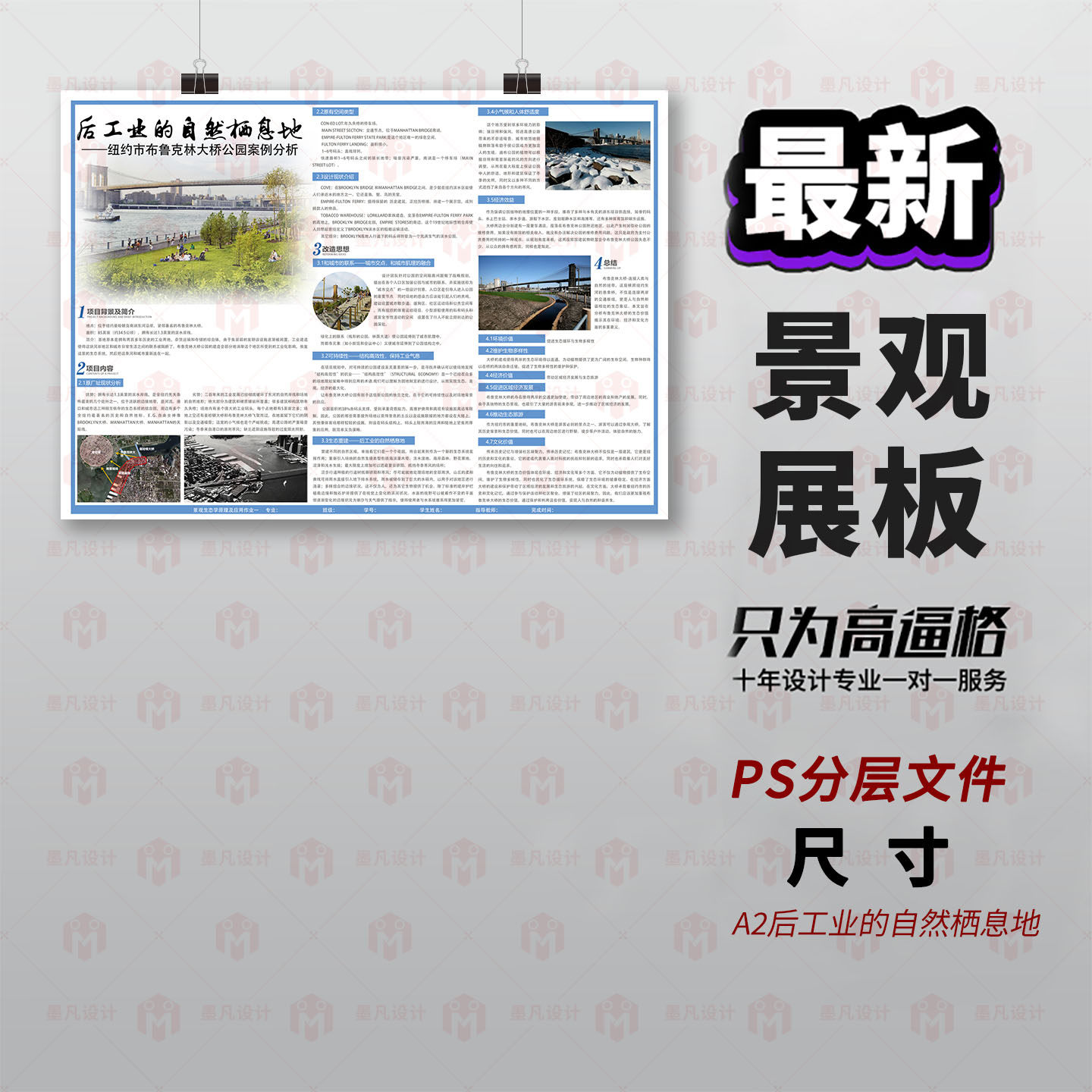原创景观设计展板模板A2工业自设计素材/源文件