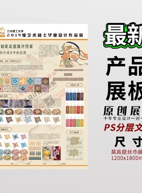 产品设计展板文创ui作品包装设计等PSD分层展板ps模板其他尺寸