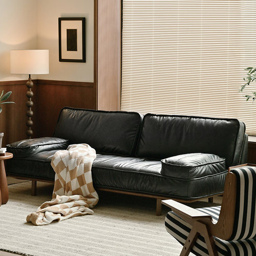 UCK法式中古风油蜡皮沙发