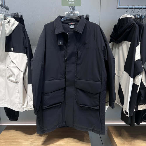 NB保暖防风长款翻领羽绒服外套