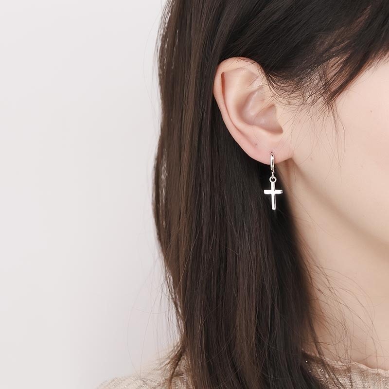 925银十字架耳扣韩国气质简约耳环冷淡风耳圈个性精致网红潮男,饰品/流行首饰/时尚饰品新,耳环,淘宝优惠券,粉丝福利购,淘宝优惠卷