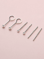 Маленькие невидимые комфортные серьги подходит для мужчин и женщин, серебро 999 пробы