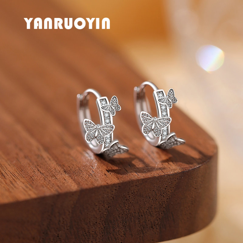 925银耳环女轻奢蝴蝶灵动个性时尚感简约通勤百搭养耳洞免摘耳扣,饰品/流行首饰/时尚饰品新,银饰耳饰,淘宝优惠券,粉丝福利购,淘宝优惠卷