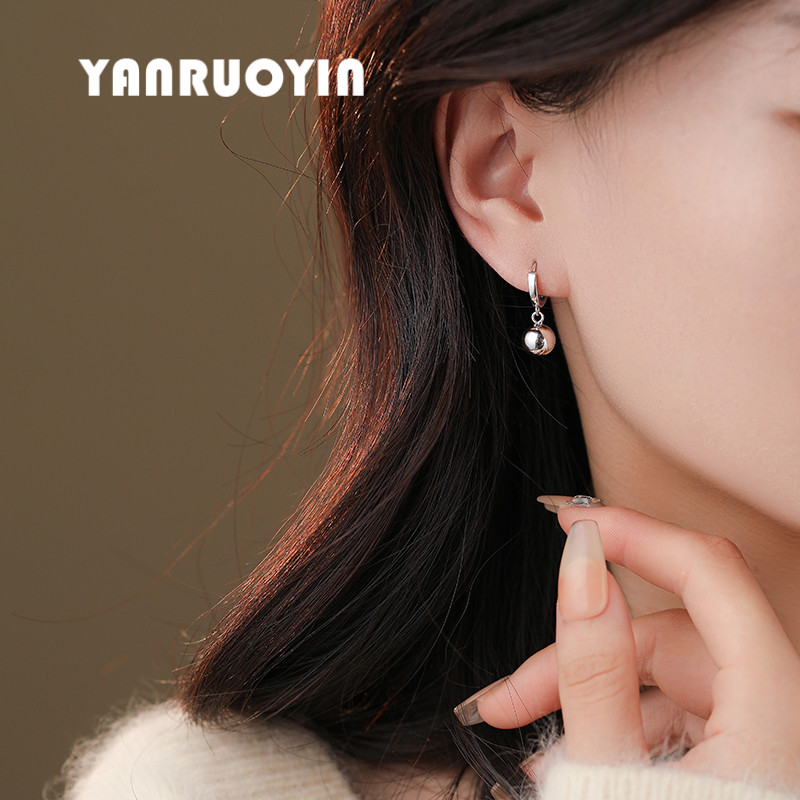 925银耳环女时尚几何圆球耳扣精致简约百搭高级感个性养耳洞免摘,饰品/流行首饰/时尚饰品新,银饰耳饰,淘宝优惠券,粉丝福利购,淘宝优惠卷