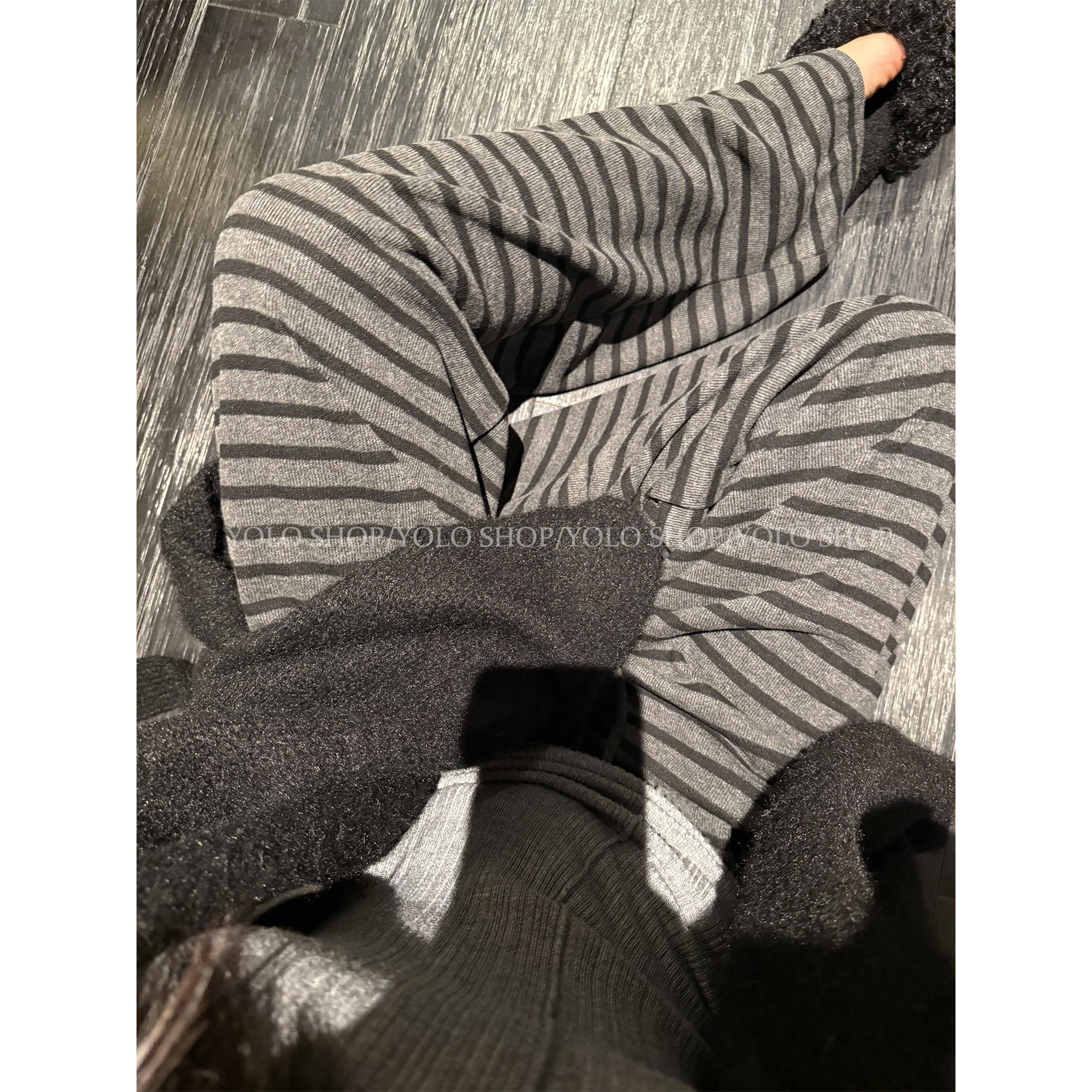 LIL CHER黑色条纹百搭直筒气质休闲长裤裤子宽松直筒裤休闲裤秋季,女装/女士精品,休闲裤,淘宝优惠券,粉丝福利购,淘宝优惠卷