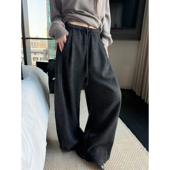 LIL 子 秋冬裤 CHER保命裤 有份量感羊毛尼复合厚绒慵懒感懒人奶奶裤