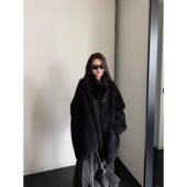 LIL CHER 雪人团子&软糯贝贝绒时髦立领宽松保暖皮毛一体外套秋冬