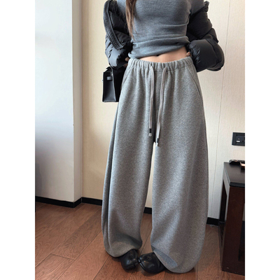 羊毛桑蚕丝加厚弯刀裤长裤秋冬