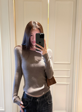 LIL CHER 淡颜天菜 新澳岛精无缝一体工艺精致长袖针织衫秋冬上衣