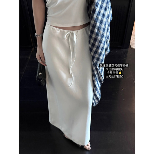 后开叉显瘦气质半身群长裙女夏