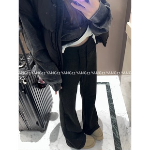 显瘦神裤 LIL 毛呢裤 醋酸桑蚕丝羊毛小宽松微喇叭裤 CHER加绒加厚