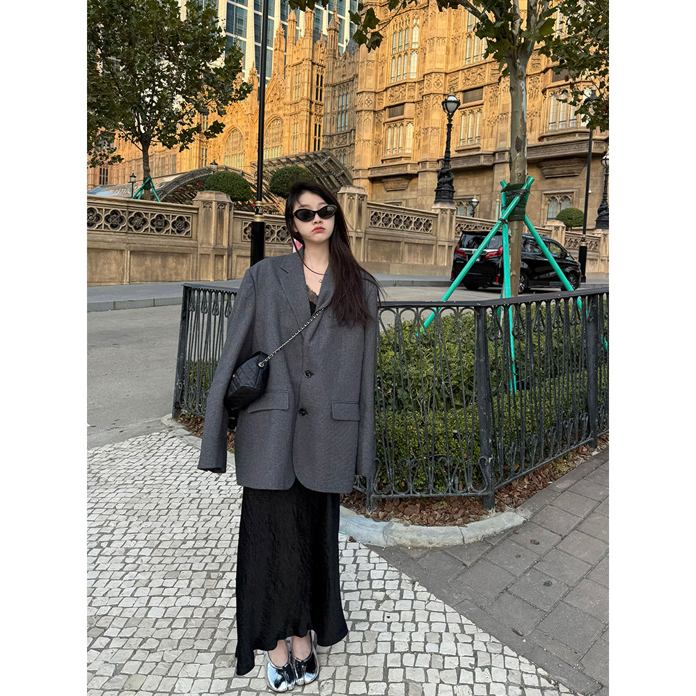 LIL CHER西装控挺阔韩版痞帅高级纹理宽松显瘦百搭长袖西装外套女,女装/女士精品,短外套,淘宝优惠券,粉丝福利购,淘宝优惠卷