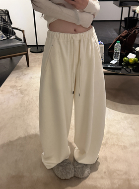 LIL CHER店主力推芝士奶盖桑蚕丝绵羊毛松弛淡然慵懒懒裤秋冬裤子