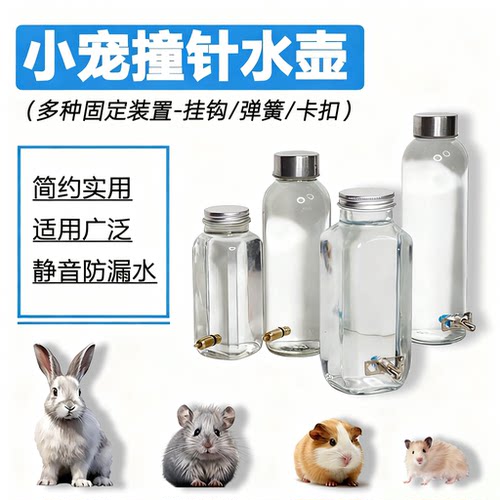 简约小宠撞针透明玻璃水壶
