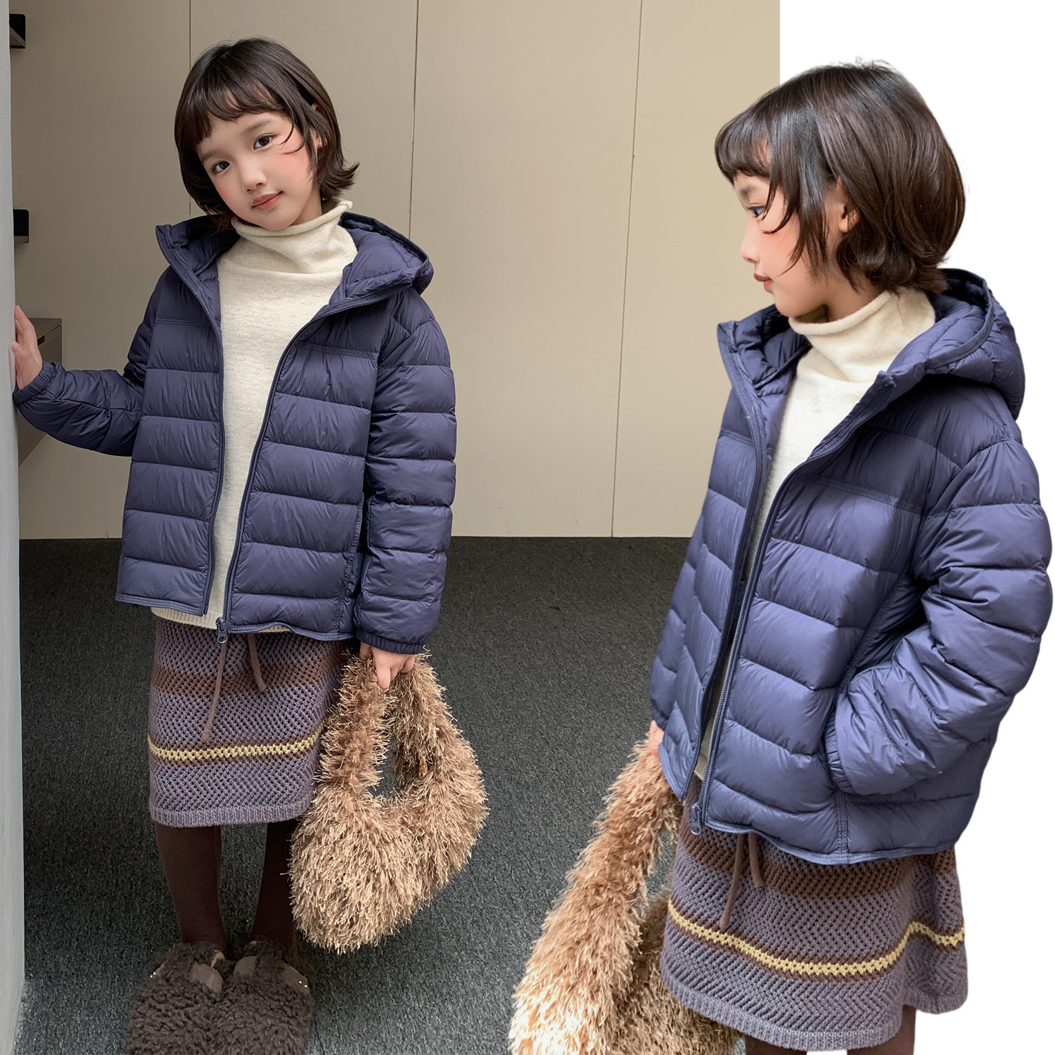 韩国儿童轻薄羽绒服秋冬新款男童女童90白鸭绒外穿内搭保暖外套潮