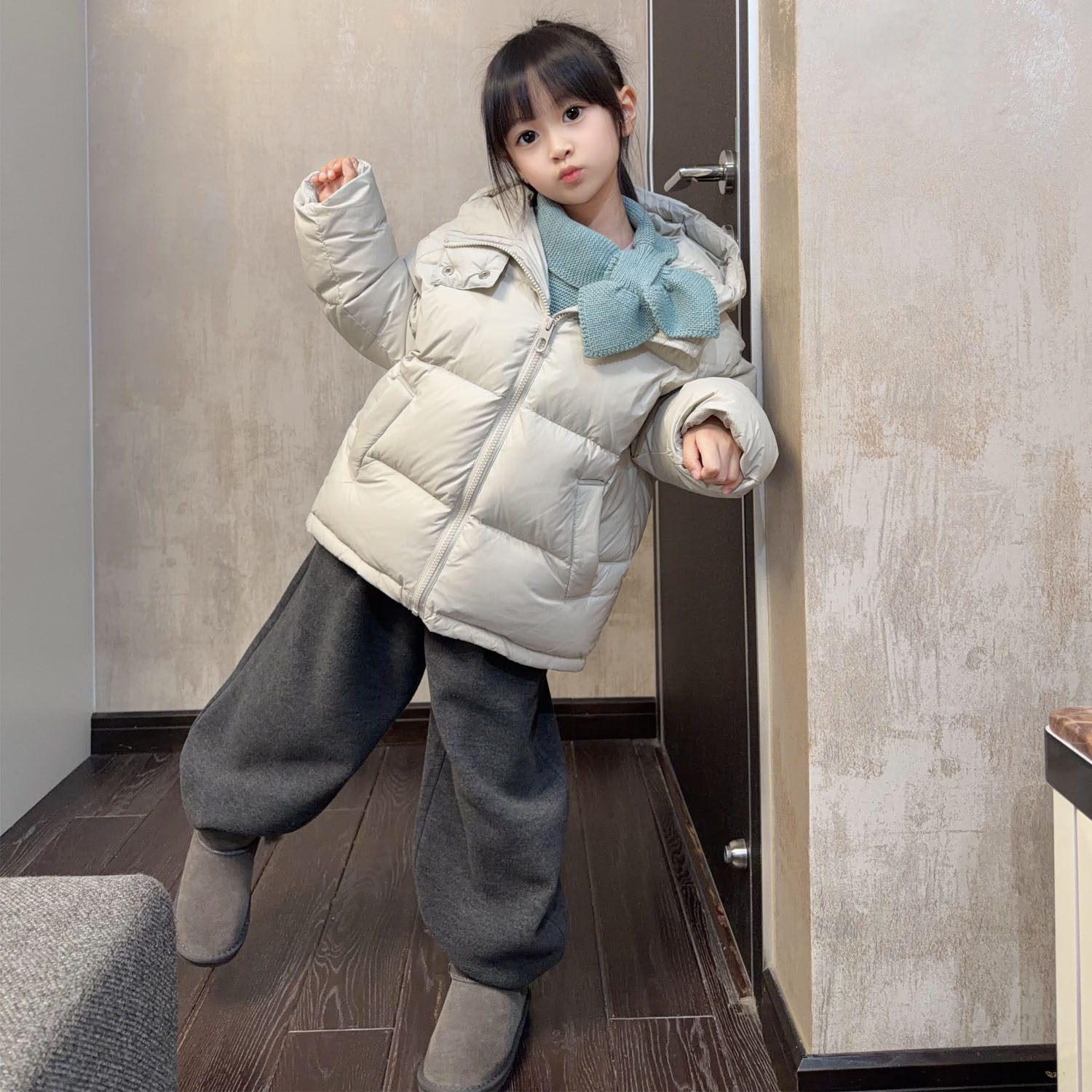 儿童新国标90白鸭绒面包服外套潮