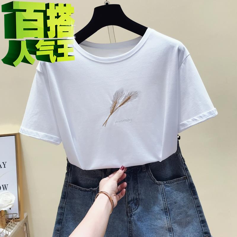 new pattern 2019 Summer wear new pattern Korean Edition Embroidery Easy Versatile student ins Trend fashion Short sleeved T-shirts jacketin the Women's clothing/Boutique , T-shirt  category - from Buy2taobao.com to provide professional Taobao agent buy service